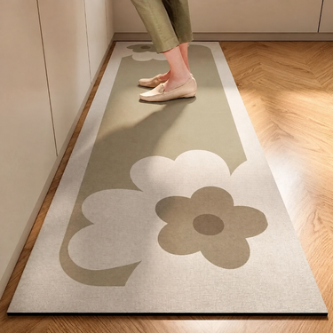 Retro Floral Non-Slip Kitchen Mat