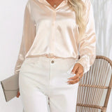 Alison Satin Blouse | Elegant Button Down Shirt for Women 0