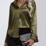 Alison Satin Blouse | Elegant Button Down Shirt for Women 11