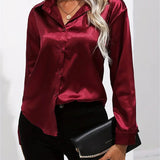 Alison Satin Blouse | Elegant Button Down Shirt for Women 13