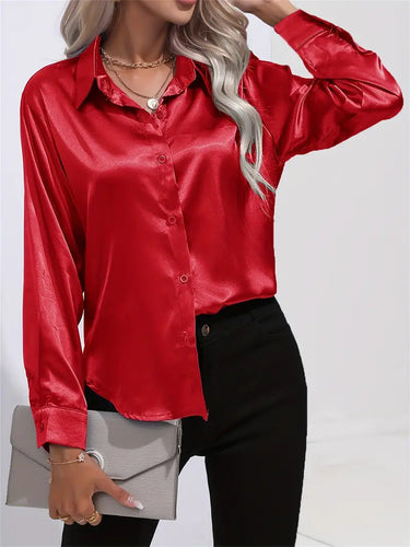 Alison Satin Blouse | Elegant Button Down Shirt for Women 14