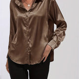 Alison Satin Blouse | Elegant Button Down Shirt for Women 16