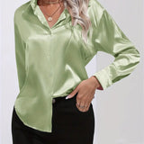 Alison Satin Blouse | Elegant Button Down Shirt for Women 17