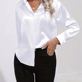 Alison Satin Blouse | Elegant Button Down Shirt for Women 18