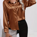 Alison Satin Blouse | Elegant Button Down Shirt for Women 19