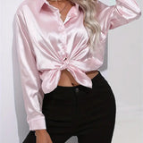 Alison Satin Blouse | Elegant Button Down Shirt for Women 20