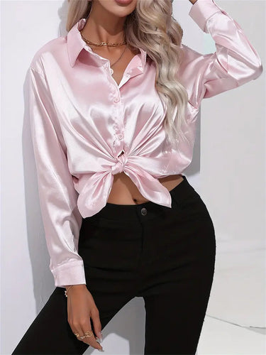 Alison Satin Blouse | Elegant Button Down Shirt for Women 20
