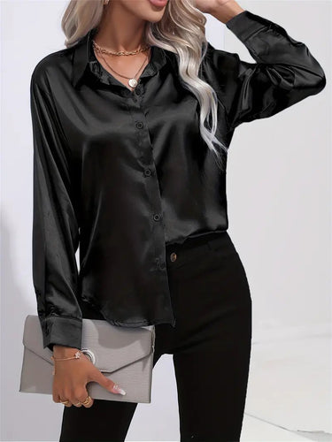Alison Satin Blouse | Elegant Button Down Shirt for Women 21