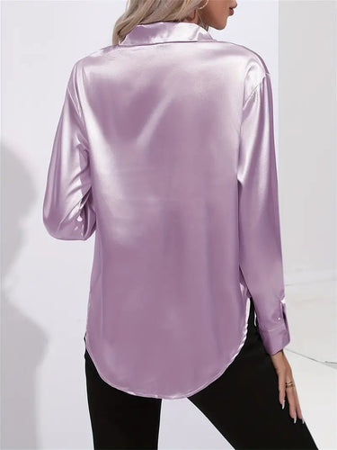 Alison Satin Blouse | Elegant Button Down Shirt for Women 7