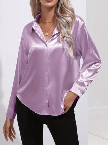 Alison Satin Blouse | Elegant Button Down Shirt for Women 8