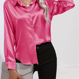 Alison Satin Blouse | Elegant Button Down Shirt for Women 9