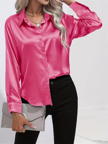 Alison Satin Blouse | Elegant Button Down Shirt for Women 9