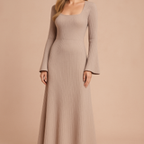 Allyson | Women's Long Puff Sleeve Sweater Dress 1