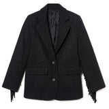 Autumn Bomber Coat – Stylish Woolen Blazer with Tassels 7