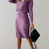 Autumn Knit Two-Piece Set With Turtleneck Sweater And Slim Skirt 4