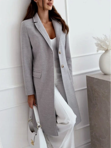 Autumn Tweed Coat – Stylish Long Button Design for Elegant Winter Outfits 0