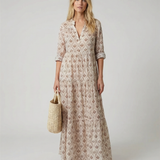Autumn Vintage Long Dress – Flattering V-Neck Design for Effortless Style 1