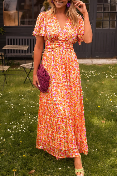 Ava™ | Elegant maxi dress with V-neck and feminine fit 0