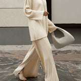 Oversized Leisure Pleat Pockets Two Piece Pants Set 1