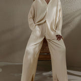 Oversized Leisure Pleat Pockets Two Piece Pants Set 3