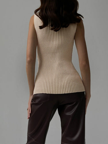 Minimalist Mock Neck Rib Tank Top 3