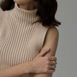 Minimalist Mock Neck Rib Tank Top 2