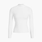 Mock Neck Rib Long Sleeve Knit Top 3