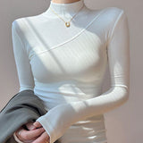 Semi-Sheer Mock Neck Long Sleeve Top 3
