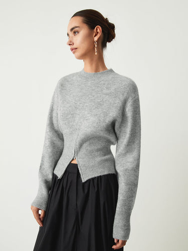 Half Zip Fuzzy Sweater 1