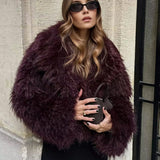 Fuzzy Faux Fur Short Coat-1