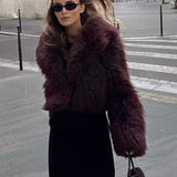 Fuzzy Faux Fur Short Coat-3