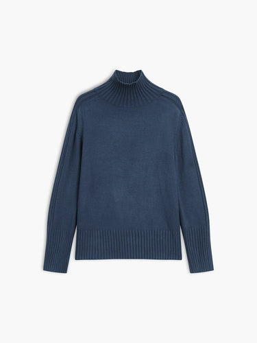 Solid High Neck Knit Sweater 3