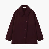 Variant image for Women's Coat Black Size M Polyester Oversized Button Winter Coats Women-11