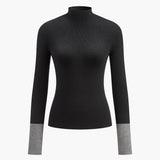 Long Sleeve Contrast Cuff Knit Top 6