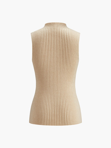 Minimalist Mock Neck Rib Tank Top 6