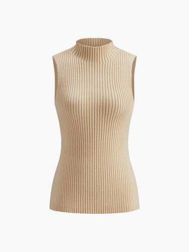 Minimalist Mock Neck Rib Tank Top 5