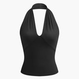 V-Neck Halter Open Back Tank Top 3