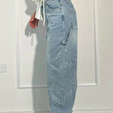 Balloon carpenter shiny denim jeans 6