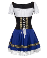Blue Sexy Women Oktoberfest Dress Ladies Woman Bavarian German Wench Waitress Serving Maid Costume S-3XL Beer Girl Fancy Dress 1