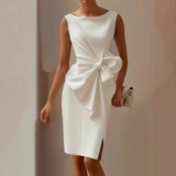 Bow Dress – Elegant Sleeveless Evening Party Dress for Women 0