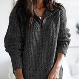 Caroline | Women’s Zip-Up Ribbed Sweater with Cozy Feel 4
