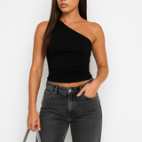 Casual Assymmetric One-Shoulder Tank Top 4