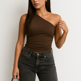 Casual Assymmetric One-Shoulder Tank Top 5