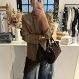 Casual Striped Blazer – Stylish Loose Fit with Pockets 1