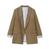 Charmchant Oversized Linen Blazer – Effortless Casual Office Style 11
