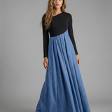 Chic A-Line Dress – Irregular Patchwork Design for Stylish Spring Outings 4