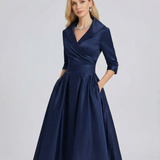 Chic A-Line Dress – Stylish Lapel Design for Effortless Summer Elegance 1