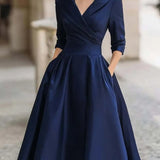 Chic A-Line Dress – Stylish Lapel Design for Effortless Summer Elegance 4