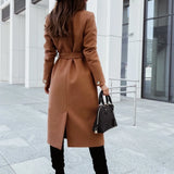 Chic Wool Coat – Belted Wrap Design for Effortless Winter Style 0