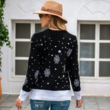 Christmas Printed Loose Jacquard Sweater Women Casual O Neck Full Sleeve Knitted Jumpers Autumn Winter Chic Lady Street Pullover 4